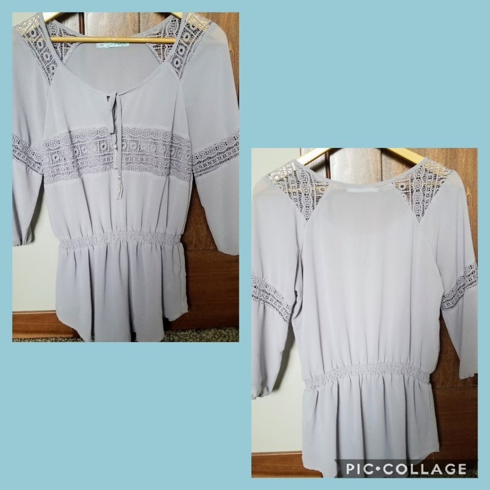 Maurices lavender peasant blouse